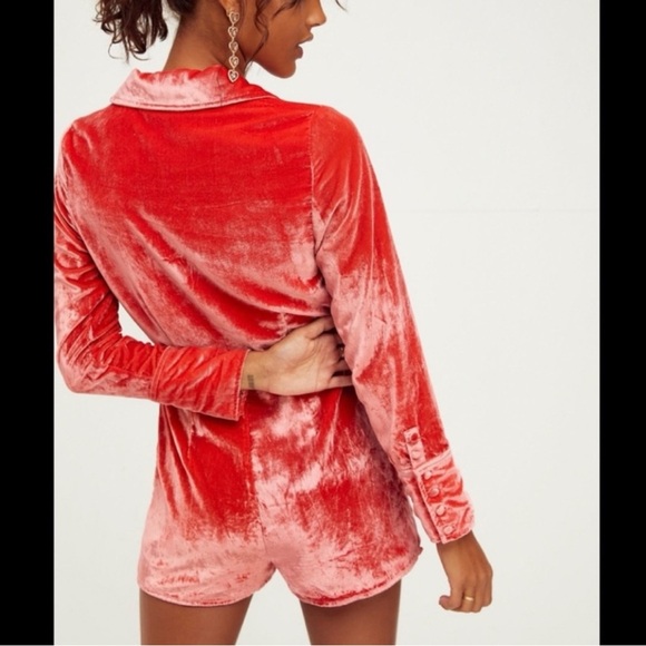 Free People Viola velvet romper - Picture 2 of 11